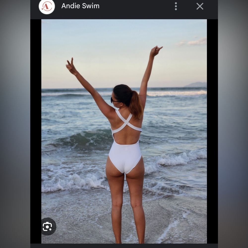 NWT. Andie XLT. Tulum One Piece. White (RIBBED!)